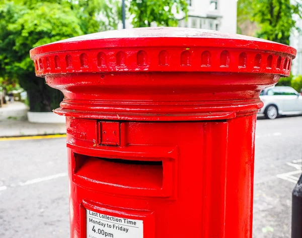 Caixa de correio vermelho em Londres, hdr — Fotografia de Stock
