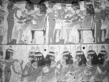 Aegyptian açık havada British Museum, Londra siyah ve beyaz