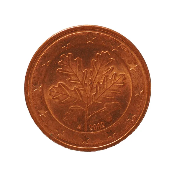 5 센트 동전, 유럽 연합, 독일 화이트 이상 격리 — 스톡 사진