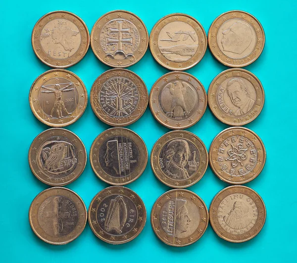 Mince 1 euro, Evropská unie — Stock fotografie