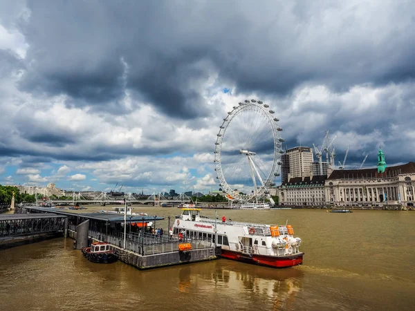 London Eye em Londres, hdr — Fotografia de Stock