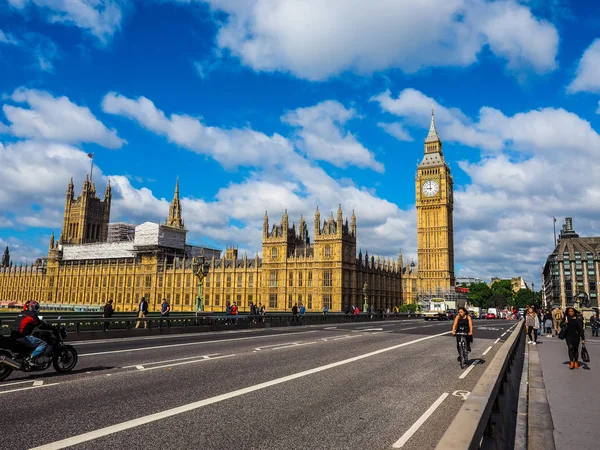 Domy Parlamentu w Londynie, hdr — Zdjęcie stockowe