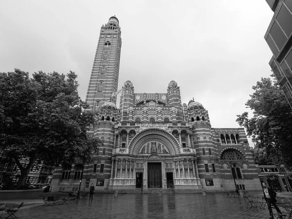 Cattedrale di Westminster a Londra in bianco e nero — Foto Stock