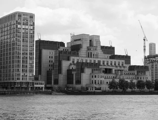 British Secret Service in London black and white — Stock Photo, Image