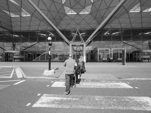 런던 스탠스테드 공항 흑인과 백인 — 스톡 사진