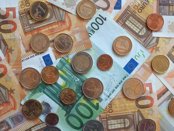 欧元纸币和硬币, 欧洲联盟 — 图库照片