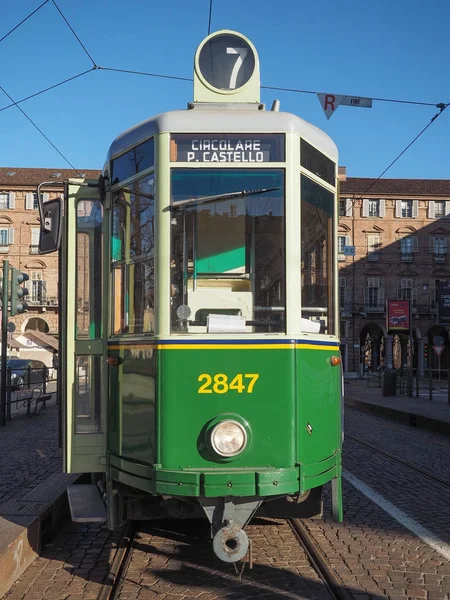 Oldtimer-Tram in Turin — Stockfoto