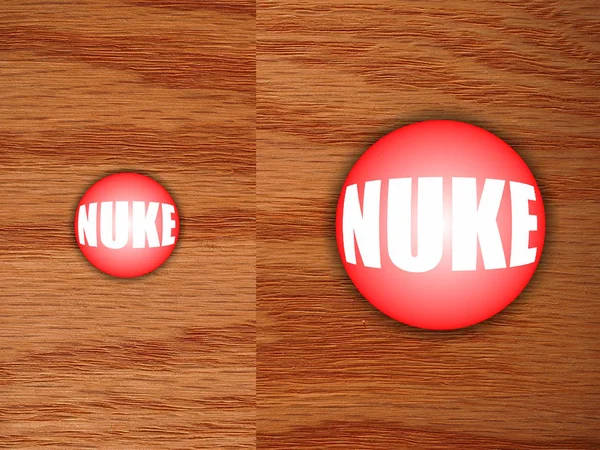 Nuclear Button on desk — Stock Photo, Image