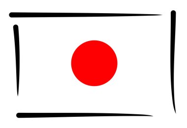 Japonya Japon bayrağı illüstrasyon