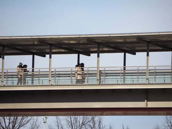 Lingotto pedestrian bridge in Turin — Stock Photo, Image