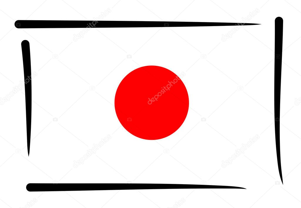 Japanese Flag of Japan illustration