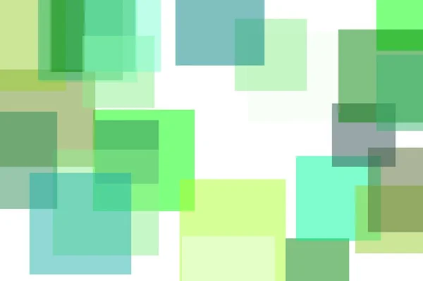 抽象绿色方块插图背景 — 图库照片