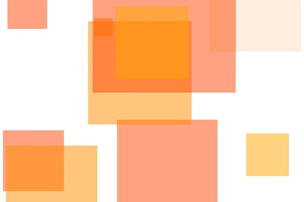 抽象橙色正方形插图背景 — 图库照片