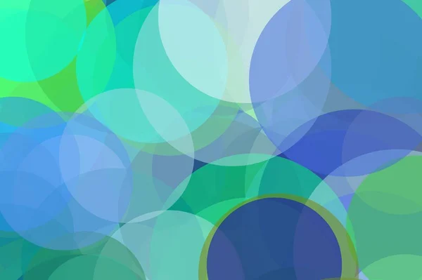 抽象蓝绿色圆圈插图背景 — 图库照片