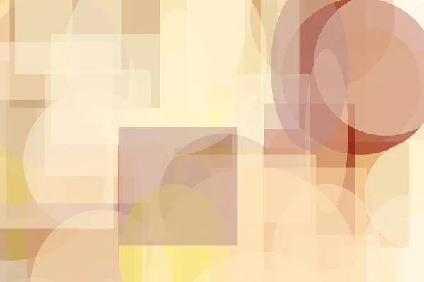Abstrakta brun gula cirklar och ellipser kvadrater och rektanglar illustration bakgrund — Stockfoto