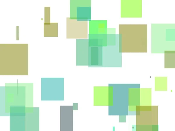 抽象的な緑の正方形イラスト背景 — ストック写真