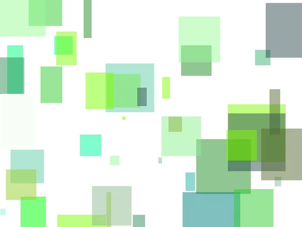Abstrakt grön fyrkanter illustration bakgrund — Stockfoto
