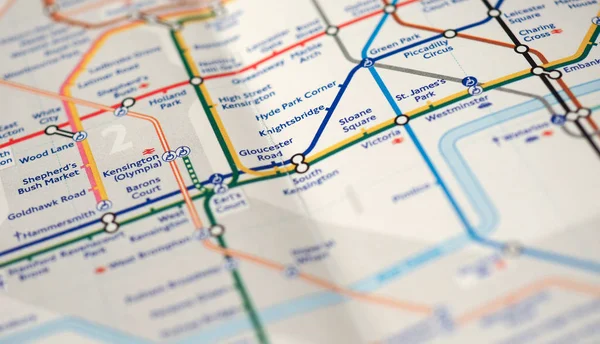 Mappa della metropolitana di Londra — Foto Stock