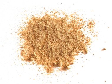 Zencefil (Zingiber officinale) toz beyaz üzerinde
