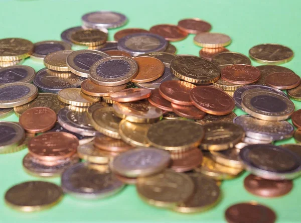 Euro coins, European Union selective focus — Stock Photo, Image
