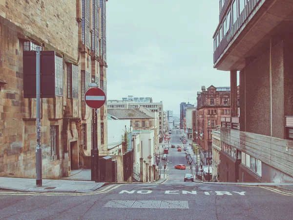 Vintage look Glasgow hill — Stock Photo, Image