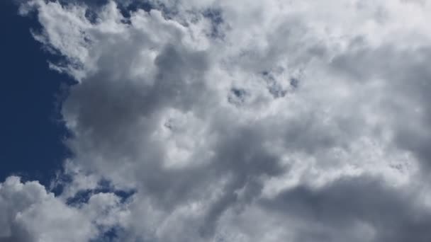 Cloudscape Nubes Blancas Sobre Cielo Azul — Vídeos de Stock