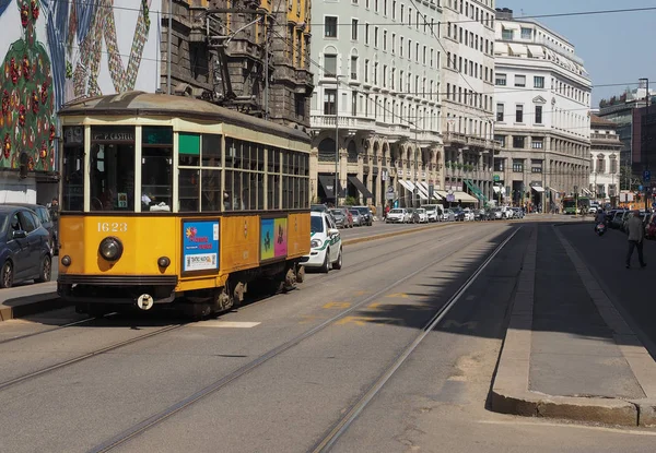Rocznika tramwajowego w Mediolanie — Zdjęcie stockowe