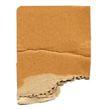 kahverengi karton doku arka plan üzerinde beyaz izole oluklu