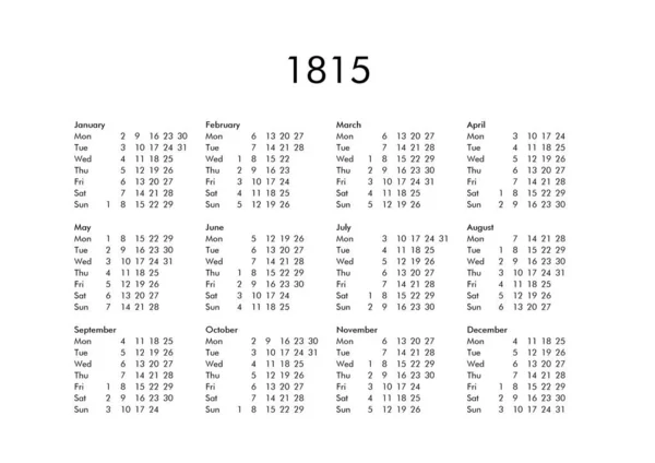 1815. évi naptár — Stock Fotó