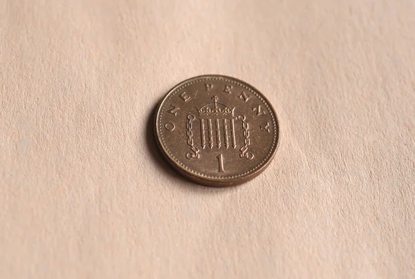 Moeda de 1 centavo, Reino Unido — Fotografia de Stock