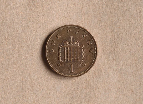 1 penny coin, United Kingdom — Stock Photo, Image