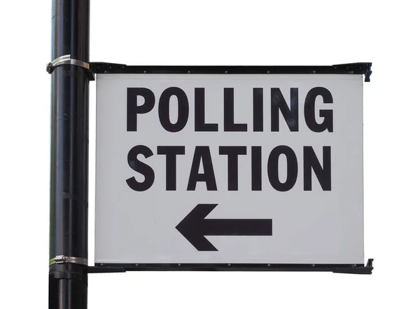 Polling station jel izolált fehér felett — Stock Fotó