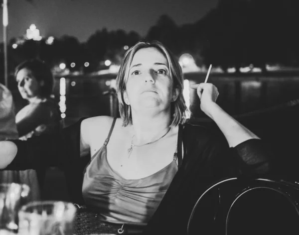 Woman at dinner — Stock Photo, Image