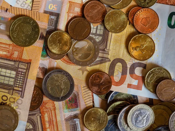 Euro notes and coins, European Union — Stock Photo, Image