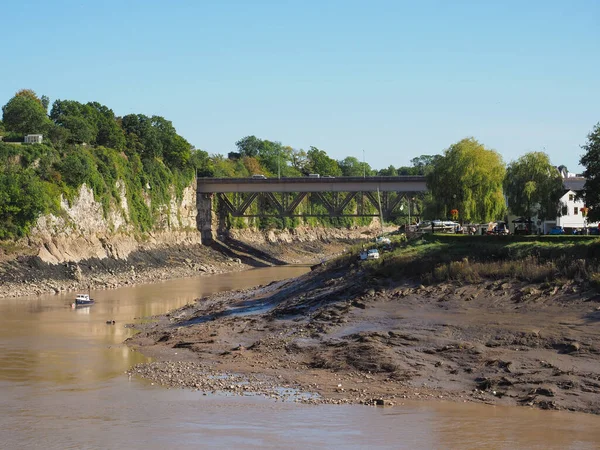 De rivier de Wye in Chepstow — Stockfoto