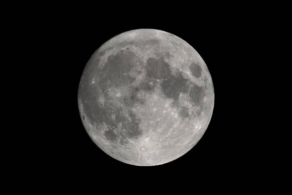 Full moon seen with telescope