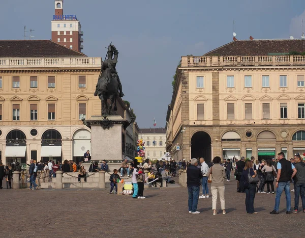 Piazza San Carlo square in Turin — Stock Photo, Image