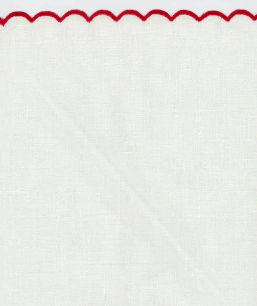 白いコットンリネン生地の質感の背景 — ストック写真