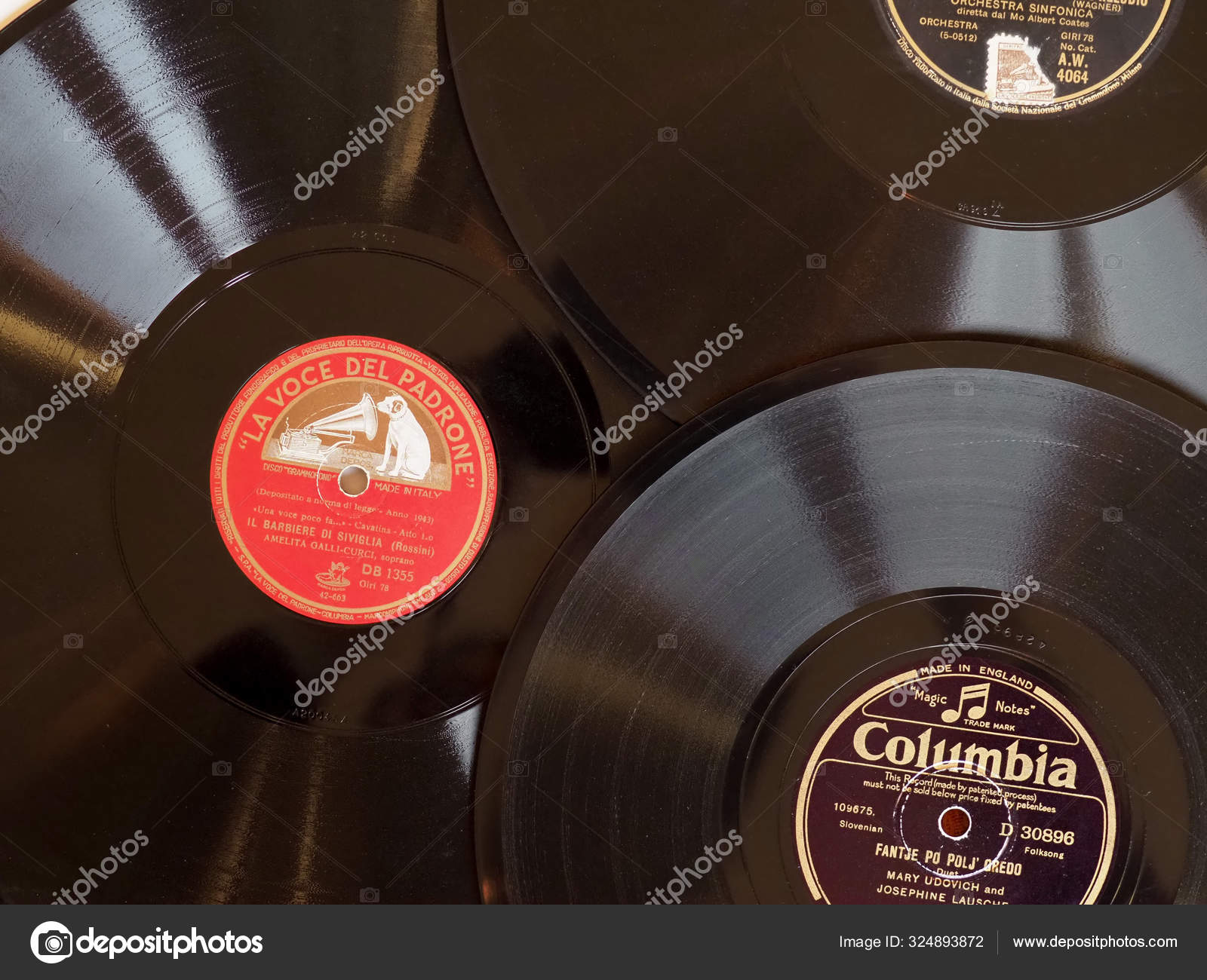 MILAN - DEC 2019: Vintage rpm shellac record label – Stock Editorial © #324893872