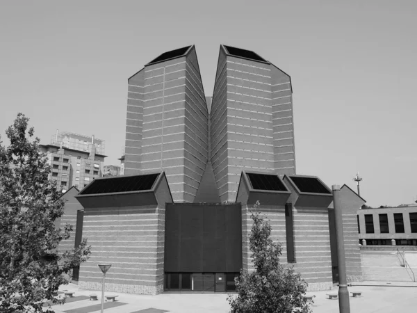 Santo Volto Church in Turin, black and white — Stock Photo, Image