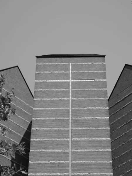 Santo Volto Church in Turin, black and white — Stock Photo, Image