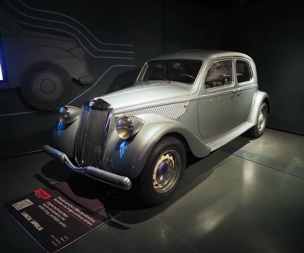 Vintage Lancia Aprilia 1948 car at Turin car museum in Turin — Stock Photo, Image