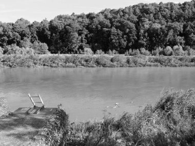 River Wye, Tintern 'de, siyah beyaz