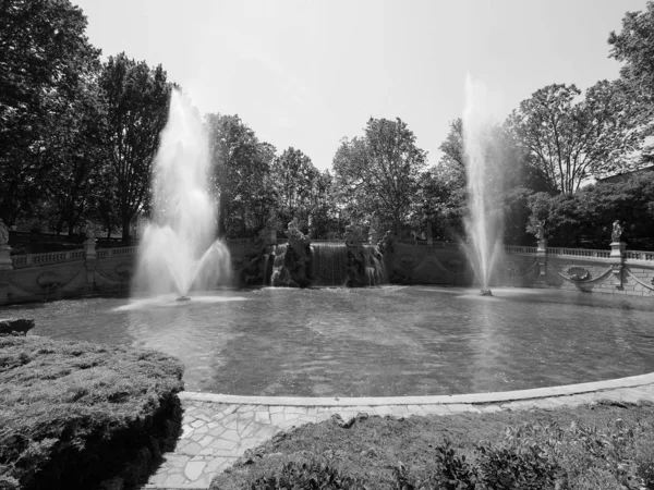 Fontana dei mesi in Turin, чорний і білий — стокове фото