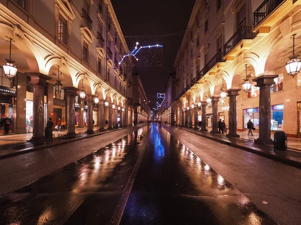 Via Roma sokakta Turin — Stok fotoğraf