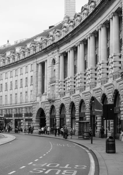 Regent Street in London, black and white — Stock Photo, Image