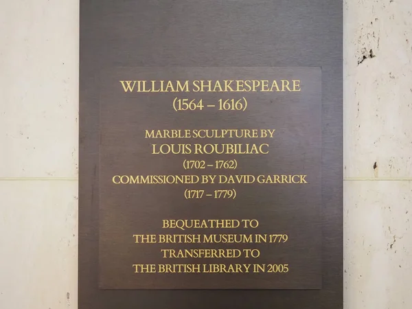 Escultura de Shakespeare de Roubiliac en la Biblioteca Británica de Lon —  Fotos de Stock