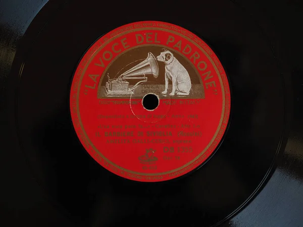 MILAN - DEC 2019: Vintage 78 rpm shellac record label — Stock Photo, Image