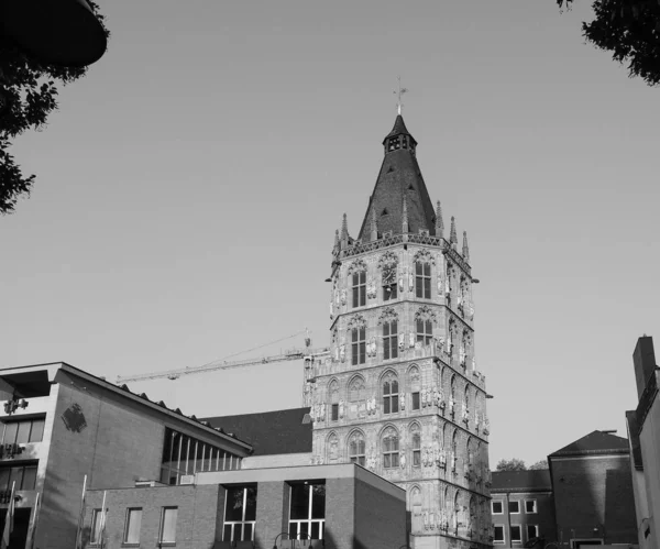 Koelner Rathaus (Town Hall) in Koeln, black and white — Stok fotoğraf