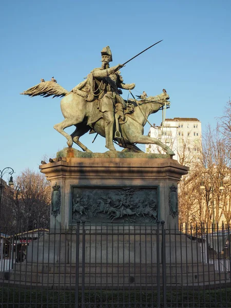 Vittorio Emanuele Ii Statue in Turin — Stockfoto